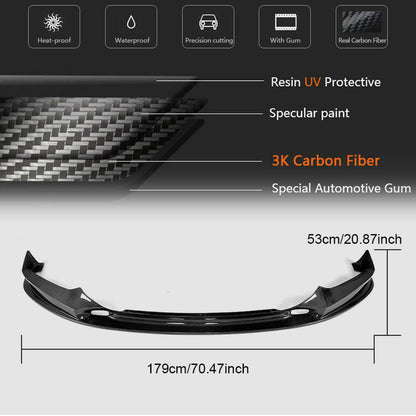 Front Bumper Lip V2 for M-Sport 2017-2020 Carbon for BMW 5 Series G30/G31 2017-2023 - image 6