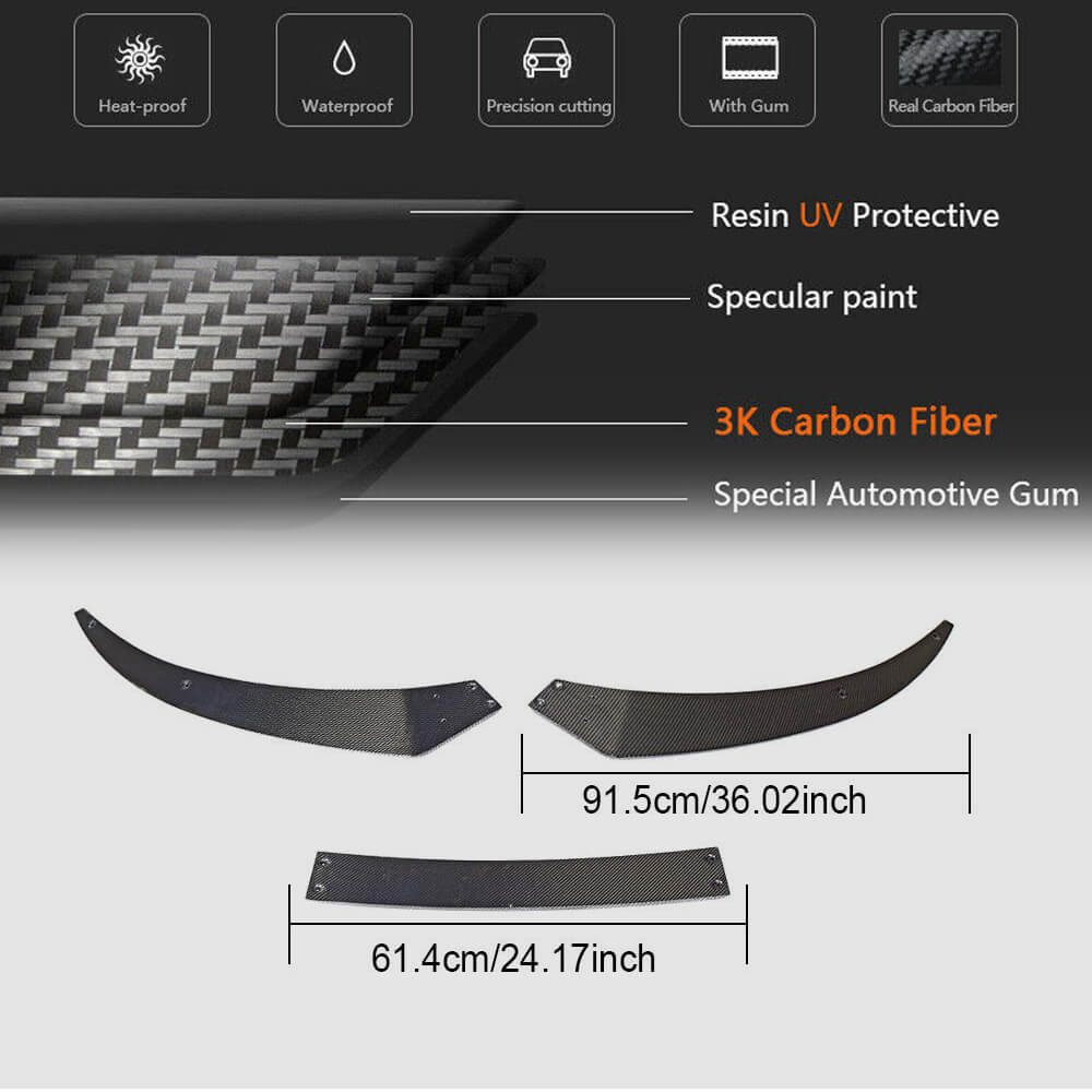 Front Bumper Lip Carbon Fiber V2 for Audi R8 2015- - image 6