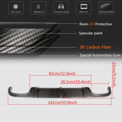 Rear Bumper Diffuser for E55 AMG 2003-2006, Carbon for Mercedes E-сlass W211 2002-2009 - image 6