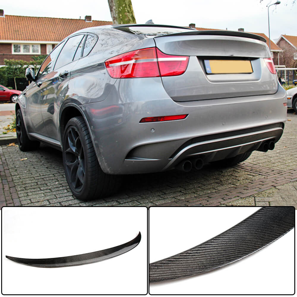 Rear Trunk Spoiler Carbon Fiber V1 for BMW X6 E-71 2008-2014 - image 6