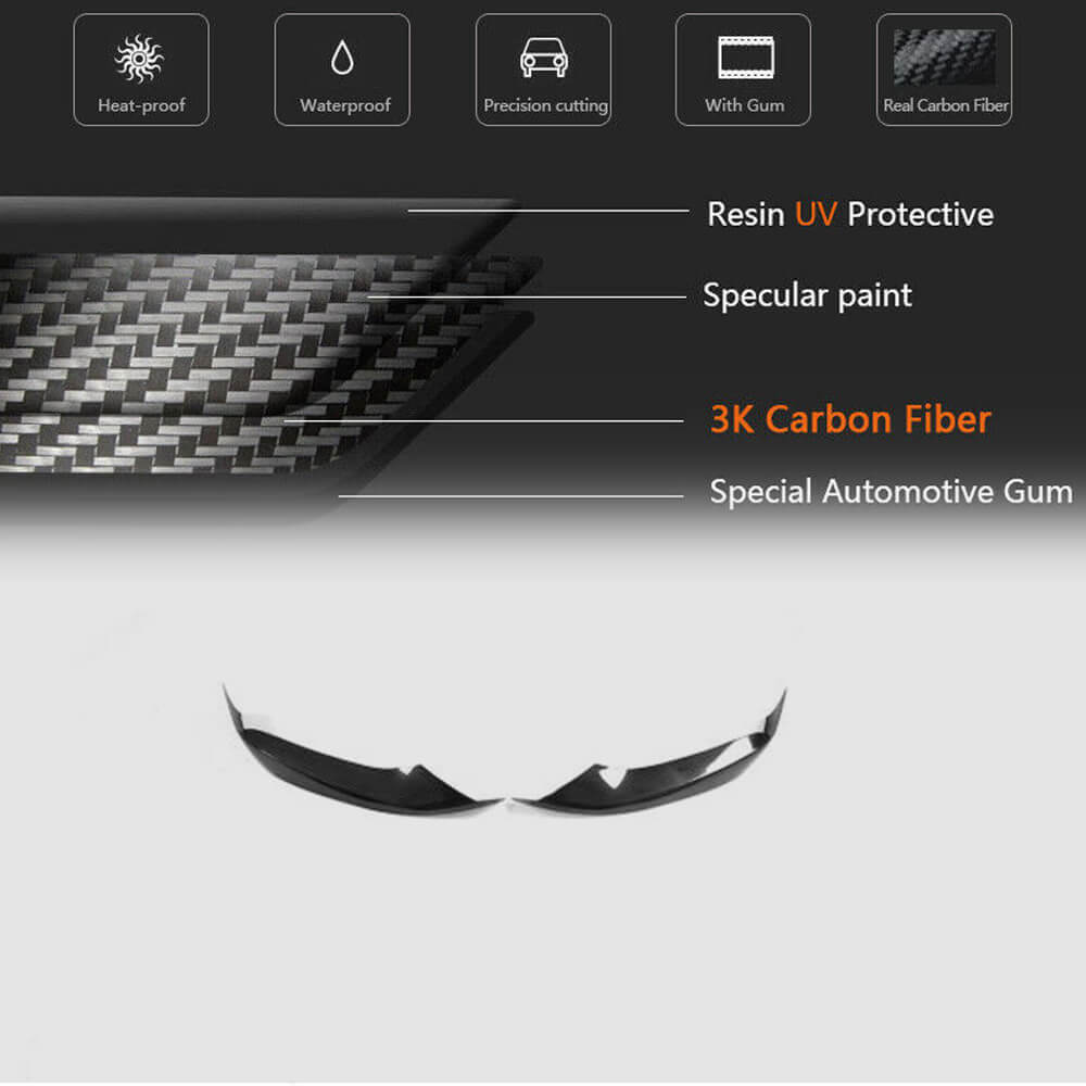 Front Bumper Flap Extensions V2 for M-Sport 2017-2020 Carbon for BMW 5 Series G30/G31 2017-2023 - image 6