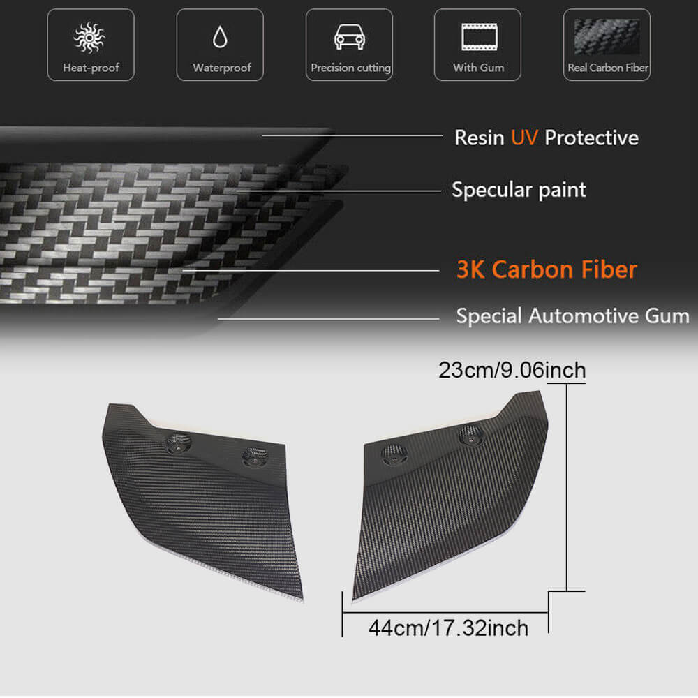 Rear Bumper Splitters Carbon Fiber V2 for Audi R8 2015- - image 6