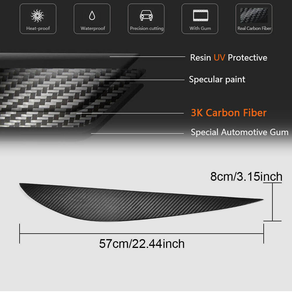 Eyelashes for headlights (2014-2018, Carbon) for Porsche Macan 2014-2024 - image 6