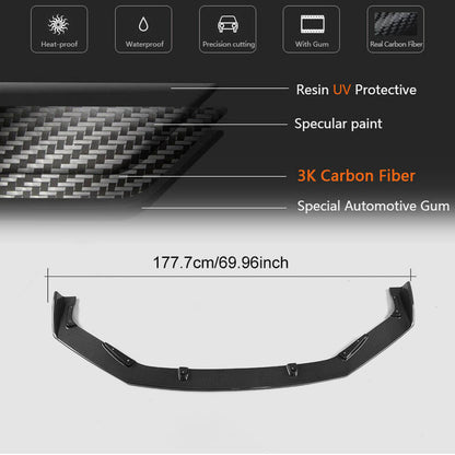 Front Bumper Lip Spoiler (for Base/F-Sport 2016-2020, Carbon) for Lexus IS 2013- - image 6