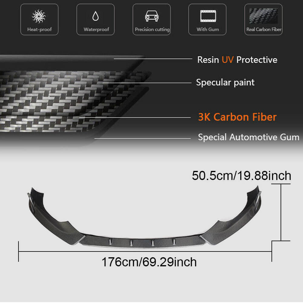 Front Bumper Lip V2 (for Base, 2014-2019, Carbon) for Audi ТТ 2014-2023 - image 6