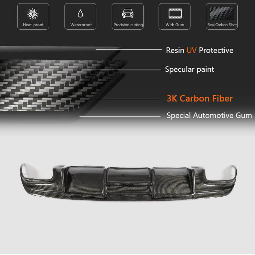 Rear Bumper Diffuser V1 for AMG-Line / CLA45 AMG, Carbon for Mercedes CLA C117 2013-2019 - image 6