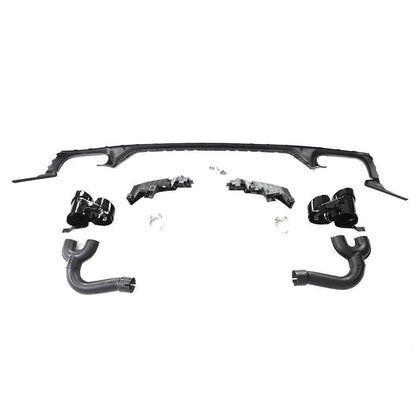 Rear bumper diffuser with nozzles (Black) for Audi Q8 2018- - image 6