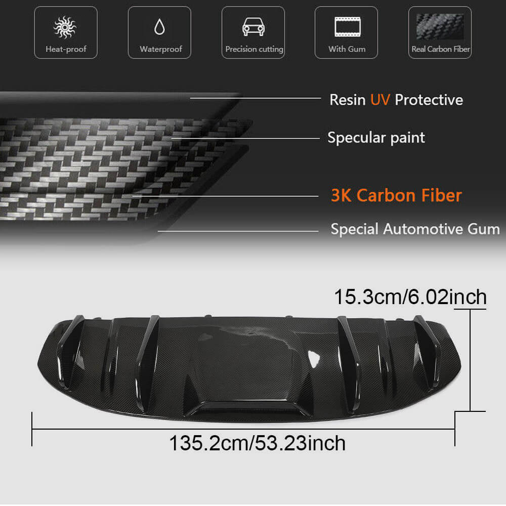 Rear Bumper Diffuser (2019-2024 Base SD, Carbon) for Porsche Taycan 2019- - image 6