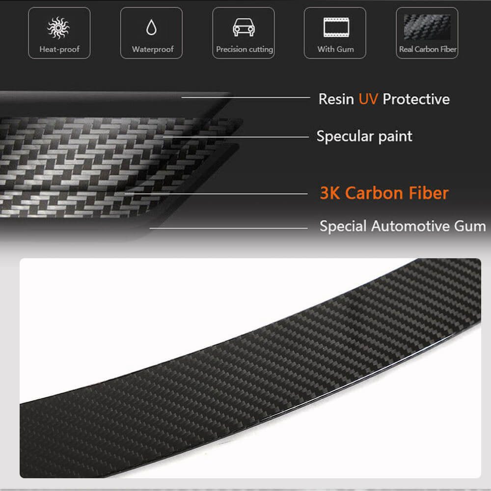 Rear Trunk Spoiler Dry Carbon Fiber V5 (2019-2022) for Tesla Model 3 - image 6