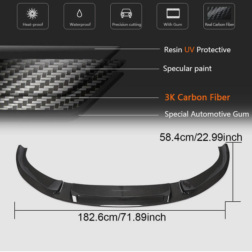 Front Bumper Lip V3 for M-Sport, Carbon for BMW 8 Series G14/G15/G16 2018- - image 6
