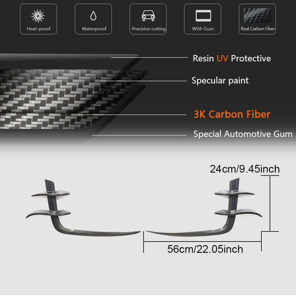 Front bumper Flap V2 (for S-Line 2016-2020, Carbon) for Audi A5 2016-2025 - image 6