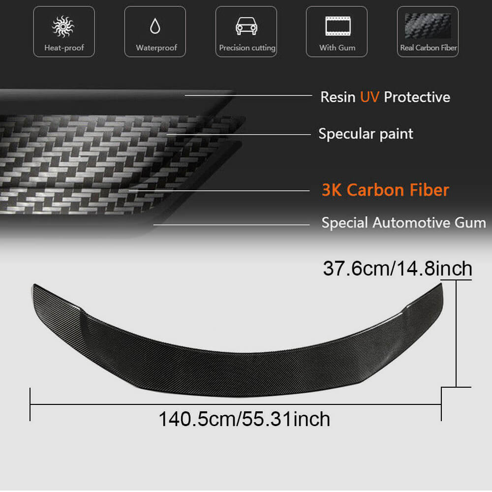 Rear Trunk Spoiler Carbon Fiber V1 (2016-2022) for Tesla Model 3 - image 6