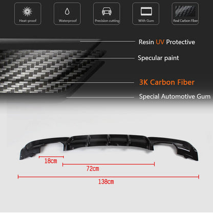 Rear Bumper Diffuser Carbon Fiber V4 (for M-Sport) for BMW 3 series F-30/31/34 2012-2019 - image 6