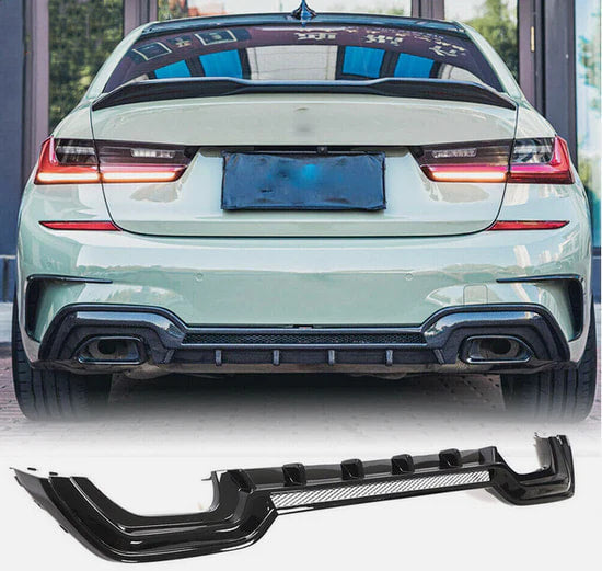 Rear Bumper Diffuser Carbon Fiber V2 (2019-2021, M-Sport) for BMW 3 series G20/21 2018- - image 6