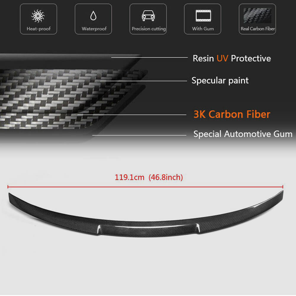 Rear Trunk Spoiler Carbon Fiber V2 (for F82) for BMW 4 series F-32 2012-2020 - image 6