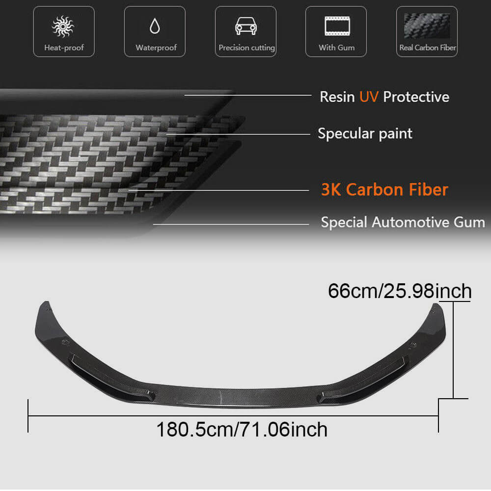 Front Bumper Lip V3 (2015-2020, Carbon) for Audi R8 2015- - image 6
