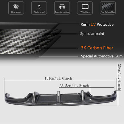 Rear Bumper Diffuser V2 (for AMG SD 2008-2011, Carbon) for Mercedes C-class W204 2007-2015 - image 6