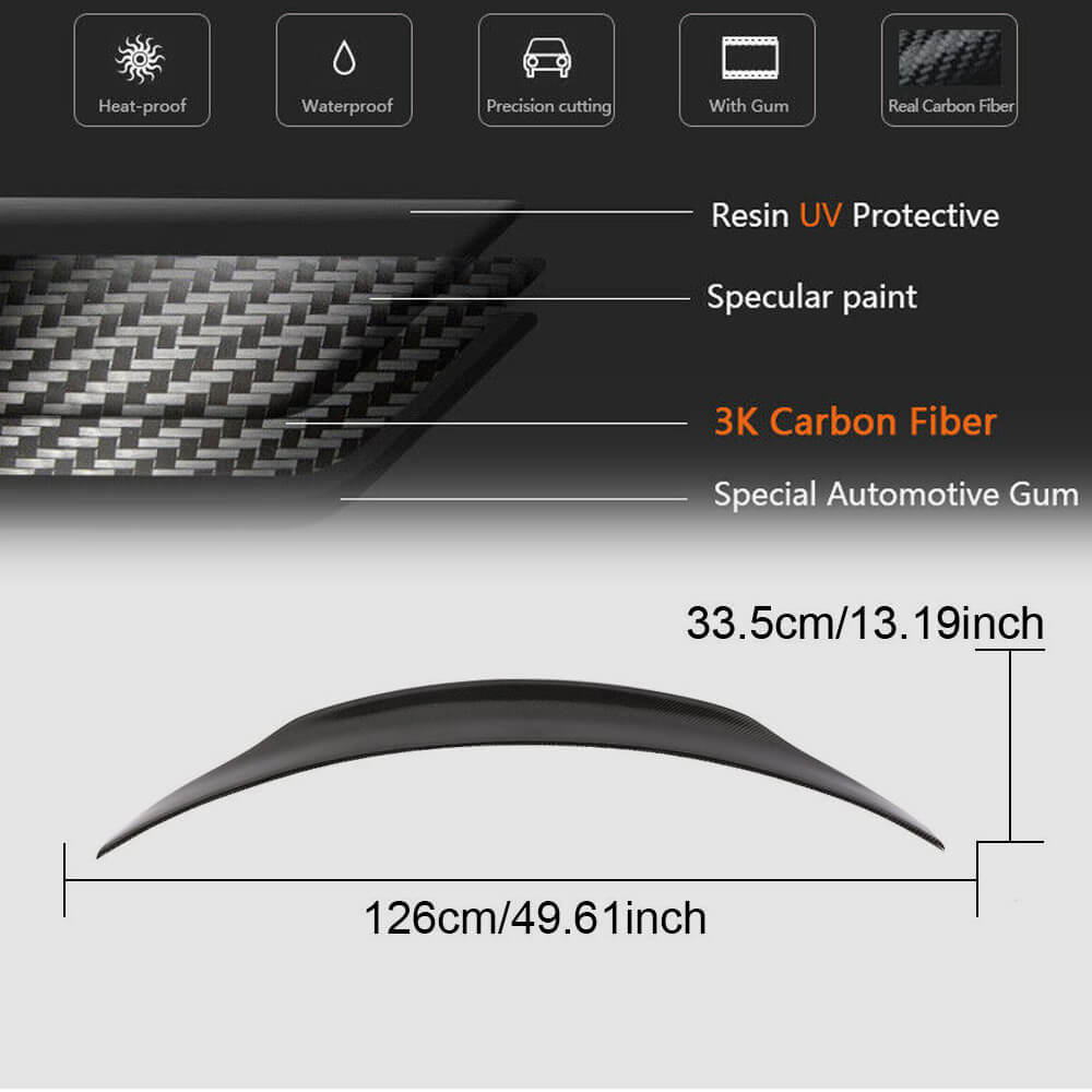Spoiler V5 (for coupe 2015-2019, Carbon) for Mercedes C-class W205 2014-2021 - image 6