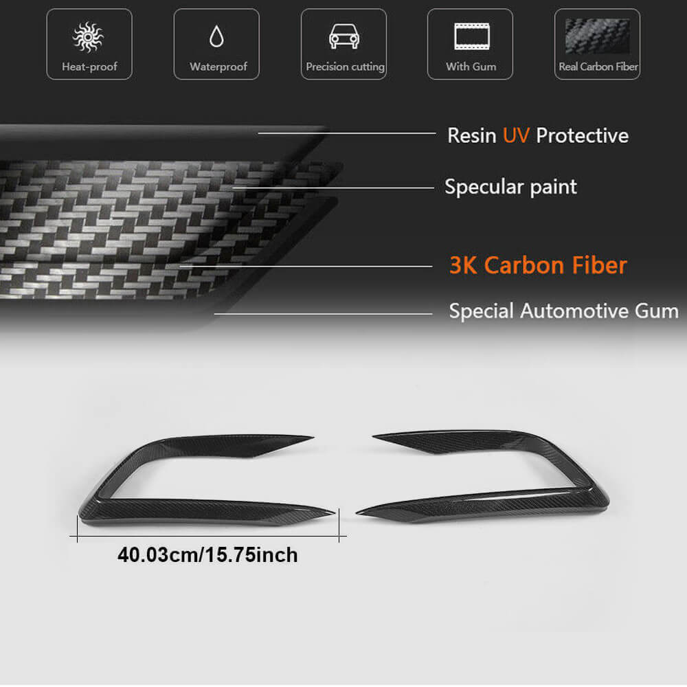 Carbon Front Bumper Covers (for Base/S) for Maserati Levante 2016- - image 6