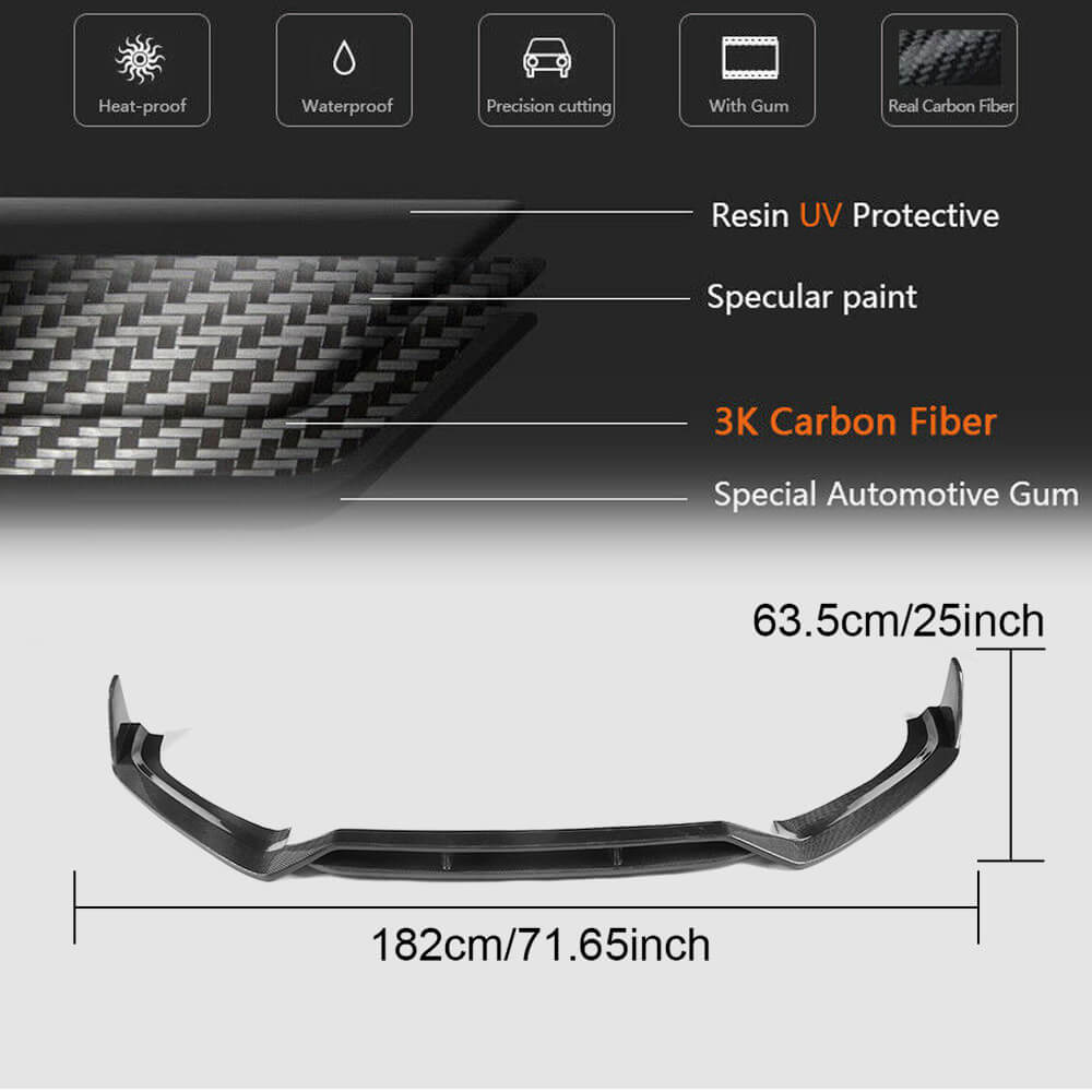 Front bumper lip spoiler Lip V2 (for S-Line Sedan 2015-2019, Carbon) for Audi A4 B9 2015-2024 - image 6