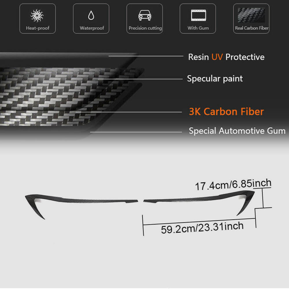 Headlight Eyelids (2018-2022, Carbon) for BMW 3 Series G20/21 2018- - image 6