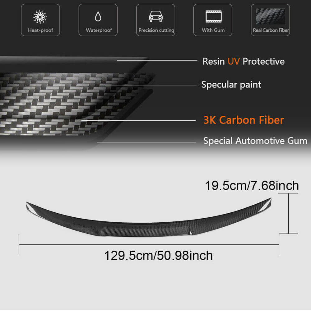 M4-Style Spoiler (for G30/F90, Carbon) for BMW 5 Series G30/31 2017-2023 - image 6