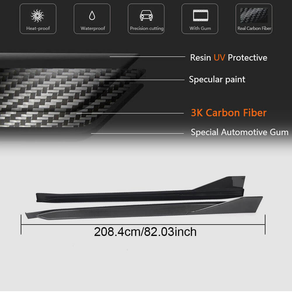 Side Skirts Wet/Dry Carbon Fiber V1 (for G82/G83) for BMW 4 series G22/23/26 2020- - image 6