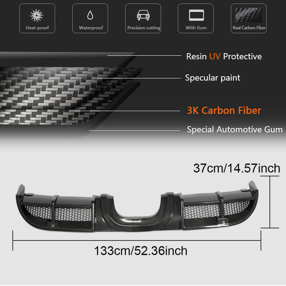 Rear Bumper Diffuser V1 (2016-2019, Carbon) for Porsche Boxster/Cayman 982 (718) 2016- - image 6