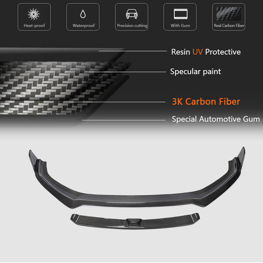 Front Bumper Lip V2 (for S-Line 2021-2025, Carbon) for Audi A5 2016-2025 - image 6