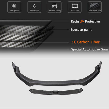Front Bumper Lip V2 (for S-Line 2021-2025, Carbon) for Audi A5 2016-2025 - image 6