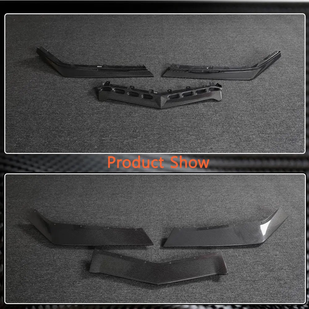 Front Bumper Lip Spoiler (for Z06, 2020-2024, Carbon) for Chevrolet Corvette C8 2019- - image 6