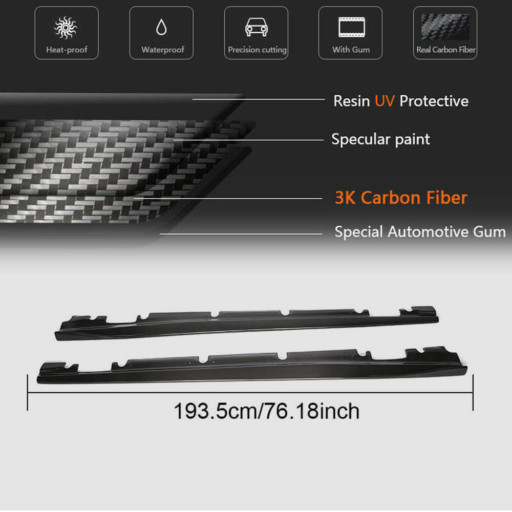 Side Skirts V2 (for HB, Carbon) for Mercedes CLA C117 2013-2019 - image 6