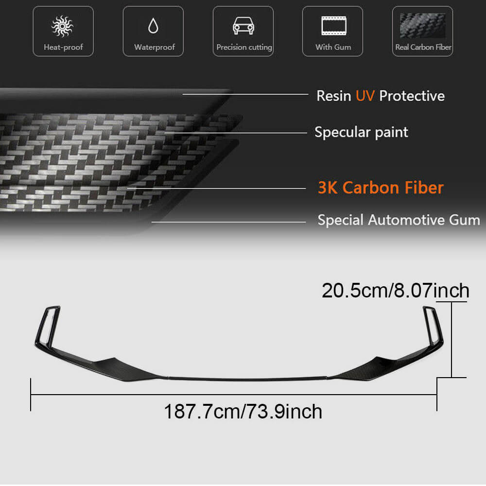 Front bumper lip extensions V1 (for RS3 SD 2017-2020, Carbon) for Audi A3 2012-2020 - image 6