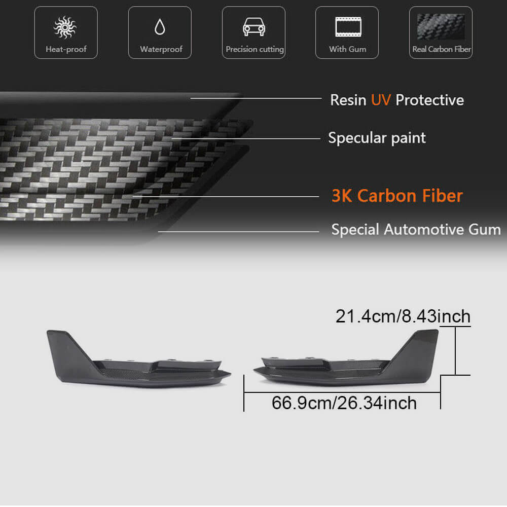 Rear Bumper Splittesr Dry Carbon Fiber V3 (for G82/G83) for BMW 4 series G22/23/26 2020- - image 6