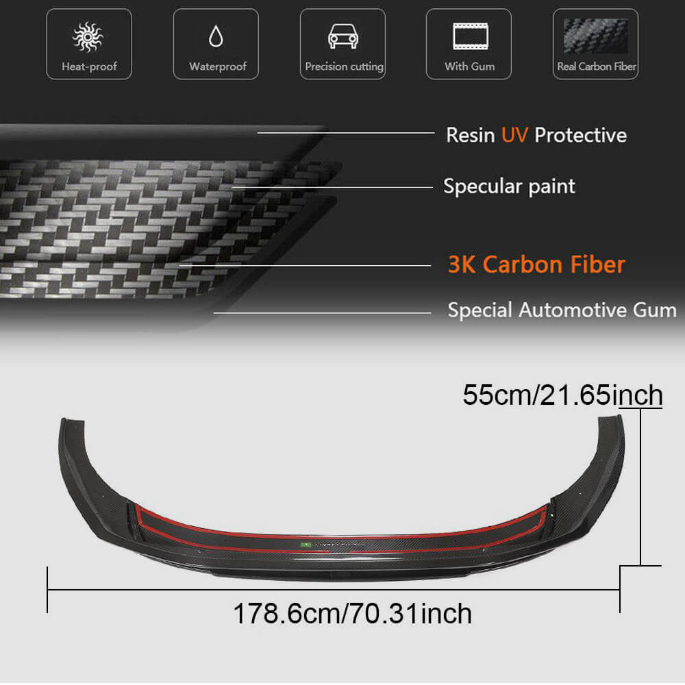 Front Bumper Lip V1 for S-Line 2021-2025 Carbon for Audi A5 2016-2025 - image 6