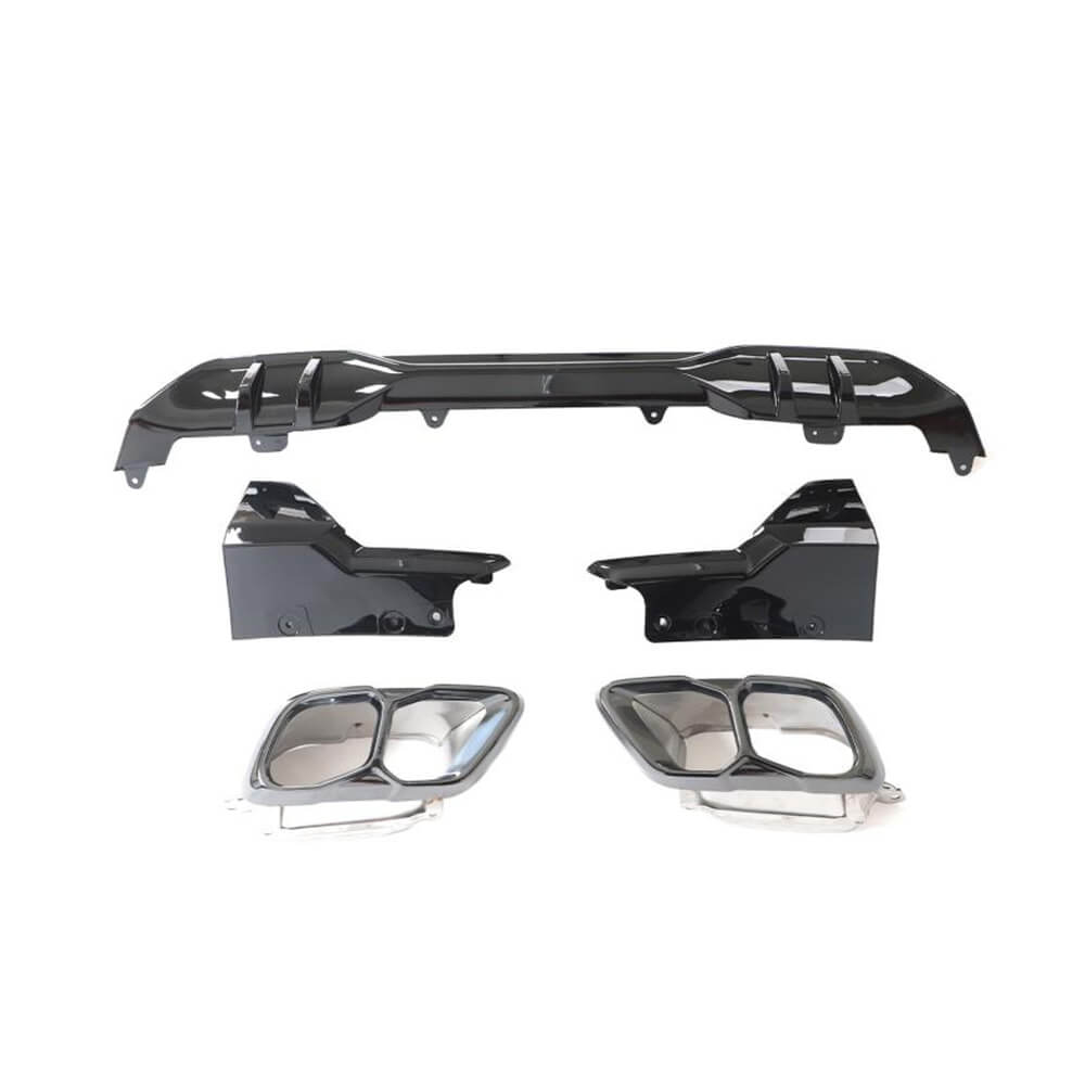 Rear bumper diffuser V4 (2018-2022, gloss black) for BMW X5 G05 2019- - image 6