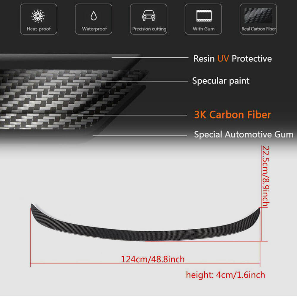 Rear Trunk Spoiler Carbon Fiber V3 (SD) for BMW 3 series F-30/31/34 2012-2019 - image 6