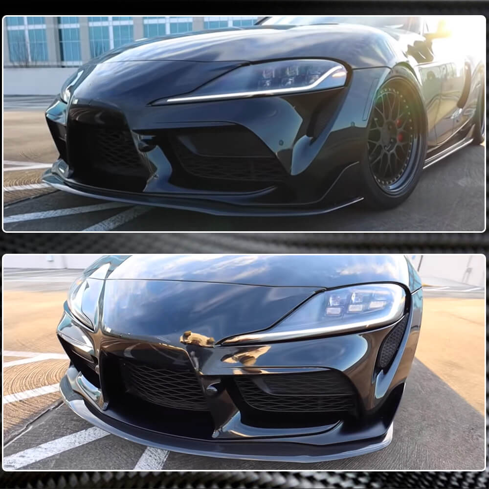 Front Bumper Lip V1 Overlay (Carbon) for Toyota Supra 2019- - image 6