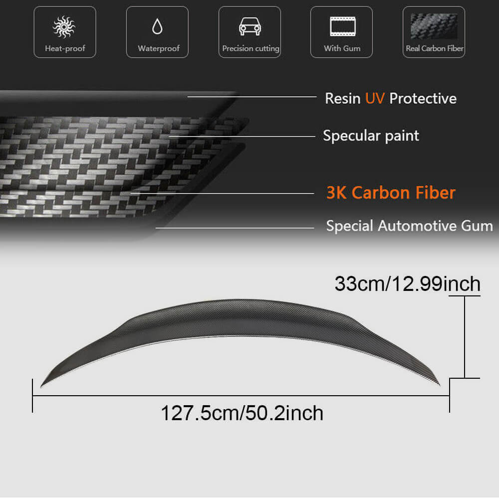 Spoiler V4 (for SD 2015-2021, Carbon) for Mercedes C-class W205 2014-2021 - image 6