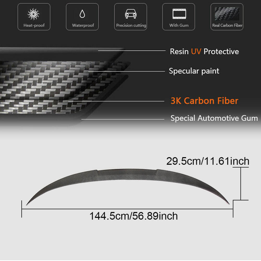 Rear Trunk Spoiler Carbon Fiber V12 (Convertible) for BMW 4 series F-32 2012-2020 - image 6