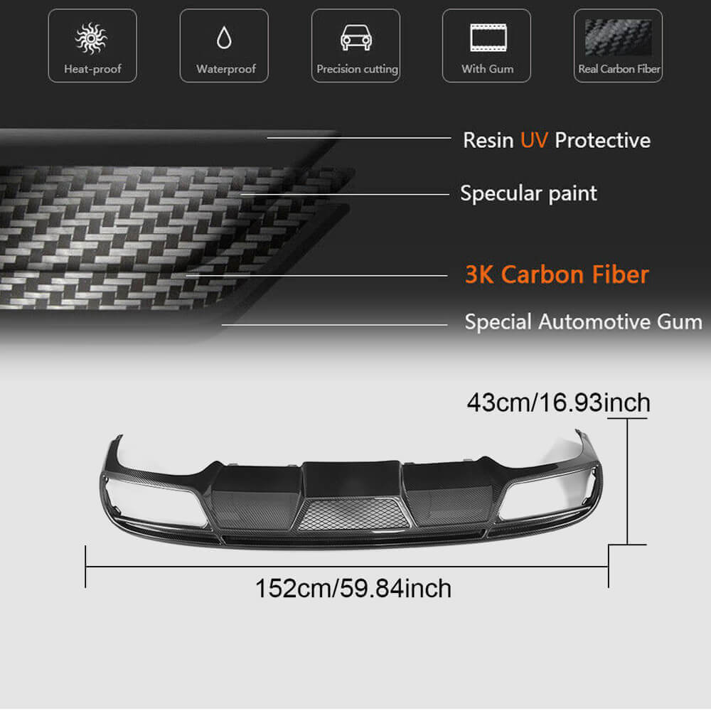 Rear Bumper Diffuser V1 for AMG-Line 2017-2019 Carbon for Mercedes E-class coupe C238 2016-2024 - image 6