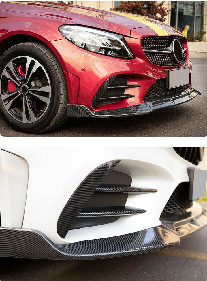 Lip V3 front bumper cover (for C43 AMG 2019-2021, Carbon) for Mercedes C-class W205 2014-2021 - image 6