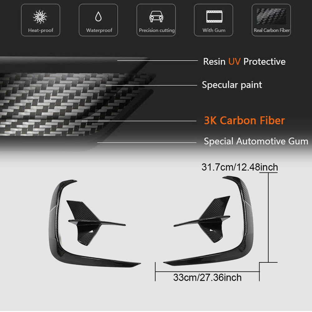 Rear Bumper Vents Dry Carbon Fiber (for M-Sport) for BMW 8 series G14/G15/G16 - image 6