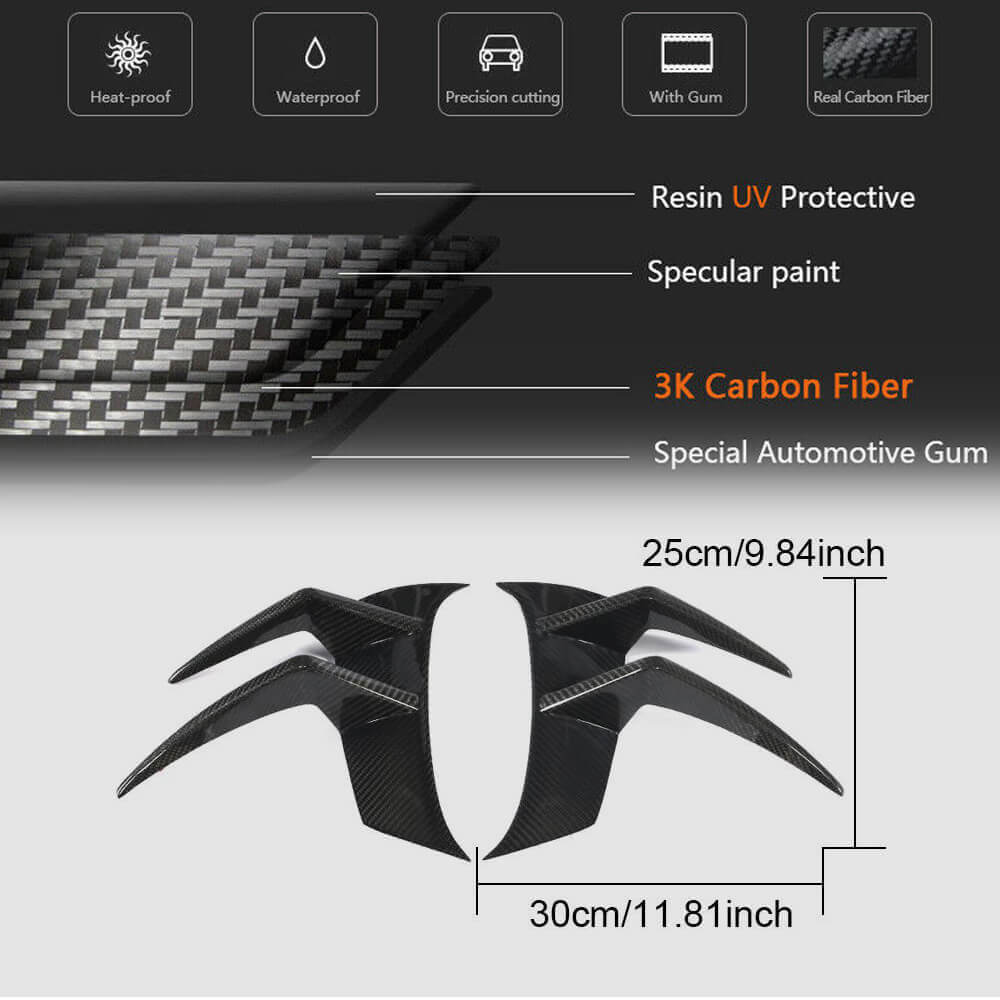 Front bumper extensions V2 (for GT R 2016-2019, Dry Carbon) for Mercedes AMG GT C190/R190 2014-2022 - image 6