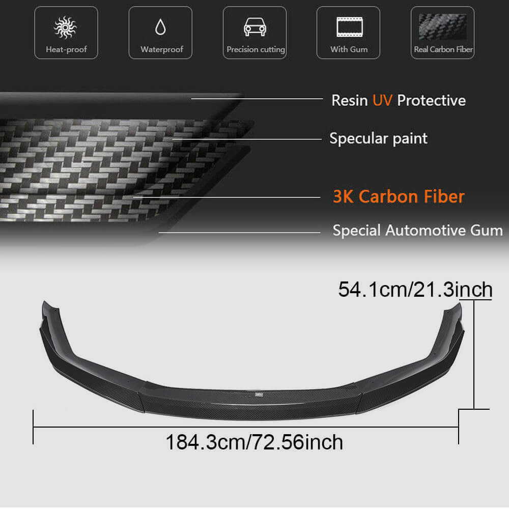 Front Bumper Lip V1 for M5 F90 2020-2024 Carbon for BMW 5 Series G30/31 2017-2023 - image 6