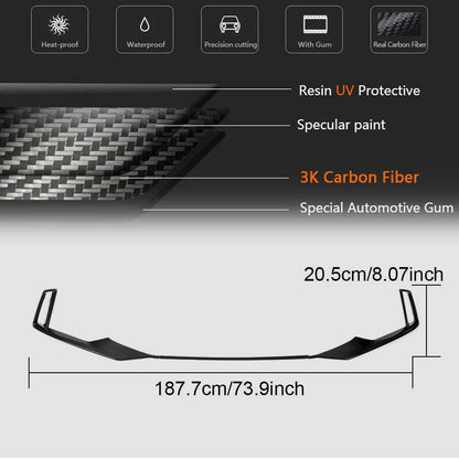 Front bumper lip extensions V1 (for RS3 SD 2017-2020, Carbon) for Audi A3 2012-2020 - image 6