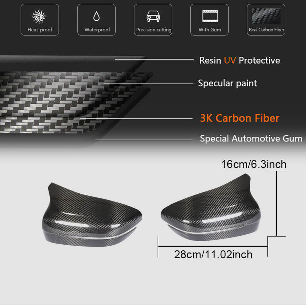 Dry Carbon Mirror Covers (for f90 2018-2020) for BMW 5 Series G30/G31 2017-2023 - image 6