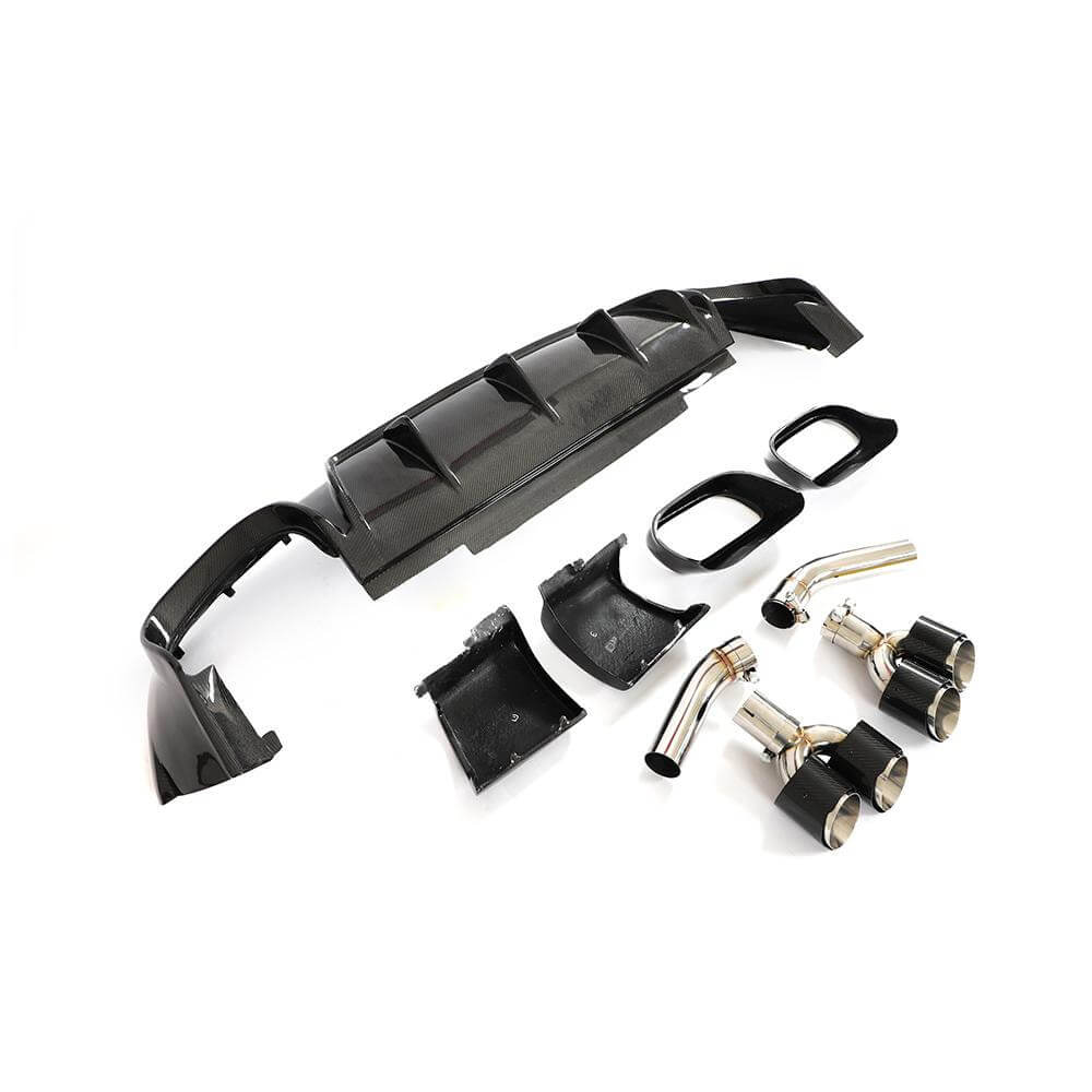 Rear bumper diffuser (for GLE63 AMG 2019-2023, Carbon) for Mercedes GLE W167 - image 6