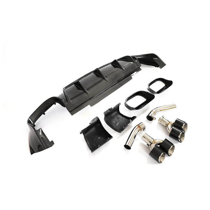 Rear bumper diffuser (for GLE63 AMG 2019-2023, Carbon) for Mercedes GLE W167 - image 6