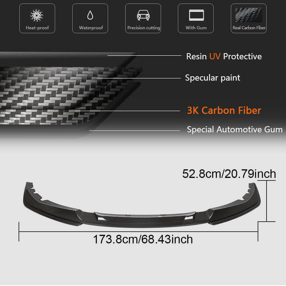 Front Bumper Lip Dry Carbon Fiber V4 (M-Sport) for BMW 4 series G22/23/26 2020- - image 6